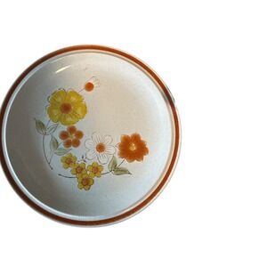 Norwell Stoneware Springtime Dinner Plate Japan 10.5" Cream Floral Retro Excelle